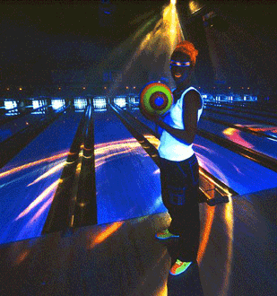 glow bowling person